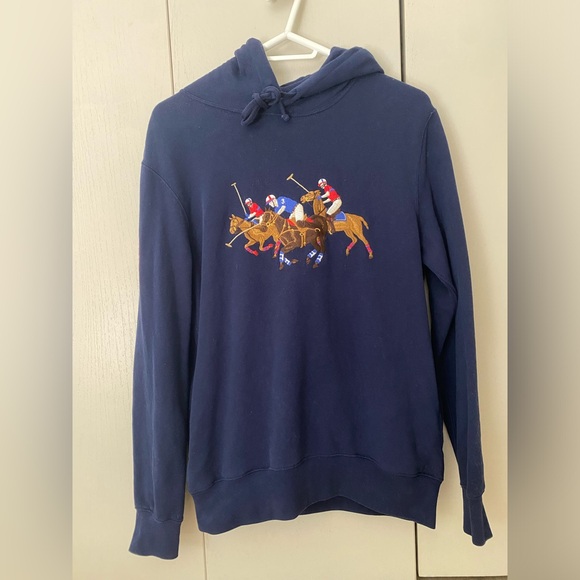 Other - Polo Ralph Lauren Men's Triple-Pony Fleece Hoodie in Navy Blue